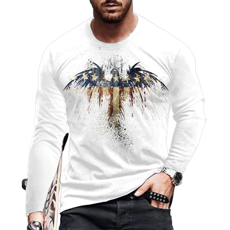 Long Sleeve Round Neck Printed T-Shirt Street Fashion 27