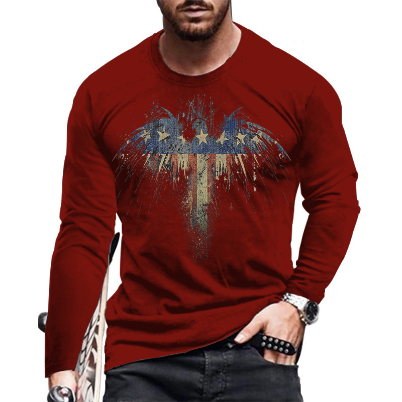 Long Sleeve Round Neck Printed T-Shirt Street Fashion 28