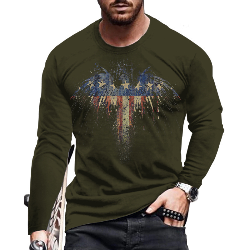 Long Sleeve Round Neck Printed T-Shirt Street Fashion 29