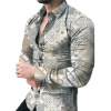 Men's casual long sleeve floral shirt 20