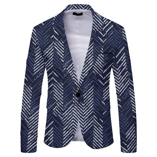 Men's Striped Suit Jacket Casual Slim Suit 1