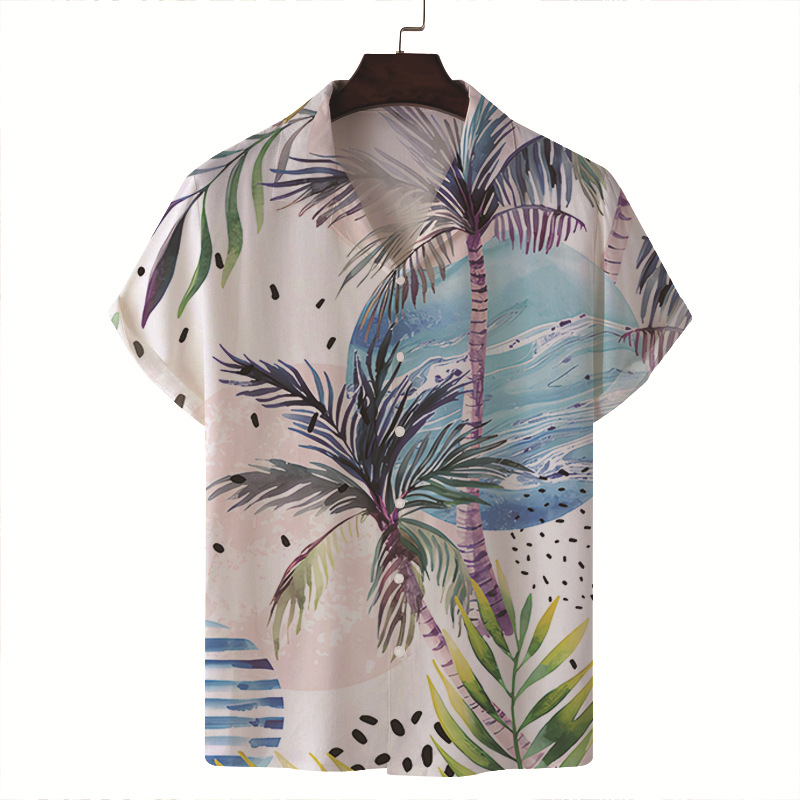Short-sleeved shirt holiday style casual beach shirt 16