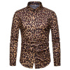 Leopard print long sleeve shirt men's shirt 57
