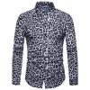 Leopard print long sleeve shirt men's shirt 58