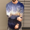 Long Sleeve Round Neck T-Shirt 3D Digital Printing 36