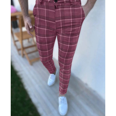 Men's geometric print mid-rise straight-leg trousers 40