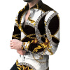 Men's printed shirt casual long sleeve shirt 53