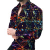 Men's printed shirt casual long sleeve shirt 56