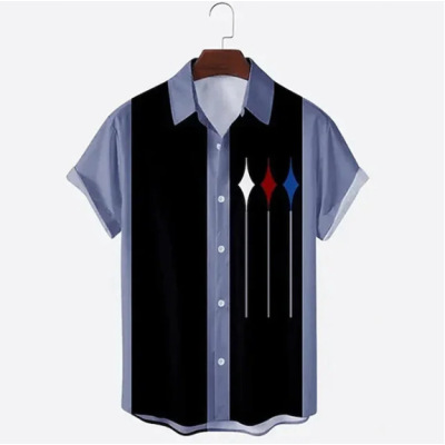 Printed Casual Short Sleeve Lapel Hawaiian Cardigan 61